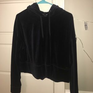 Calvin Klein cropped velvet hoodie!